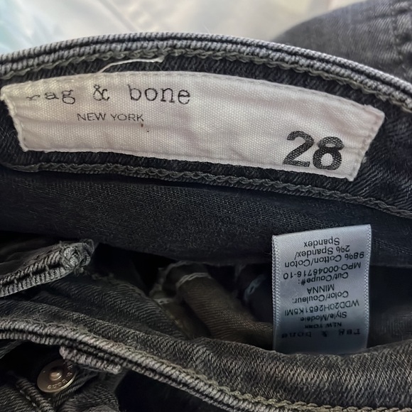 Rag & Bone Minna Black Washed Zippered Ankle Skinny Jeans - Picture 5 of 6